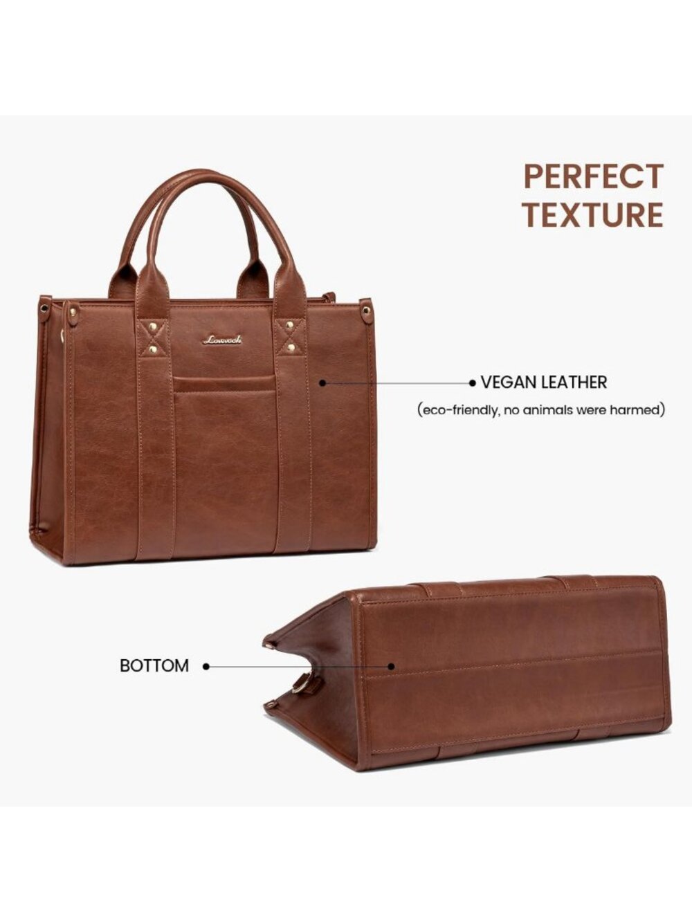 Stylish Leather Tote Bag for Women - Versatile Satchel, Crossbody & Shoulder - Picture 6 of 7